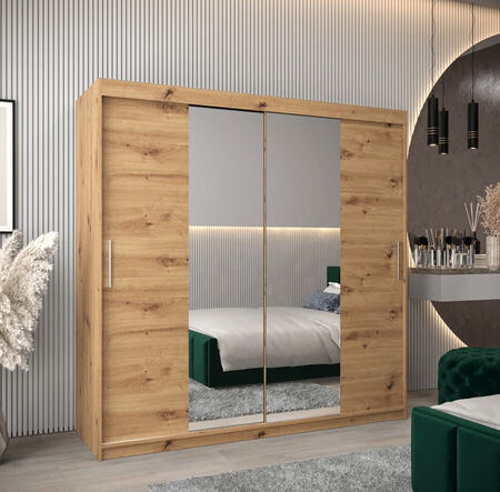 SpaceSmart 2 Door Sliding Mirrored Wardrobe | 200cm