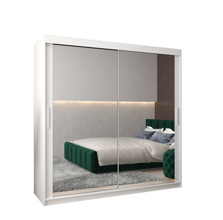 SpaceSmart 2 Door Sliding Mirrored Wardrobe | 200cm