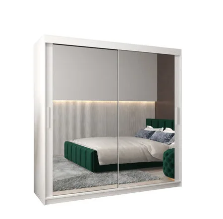 SpaceSmart 2 Door Sliding Mirrored Wardrobe | 200cm
