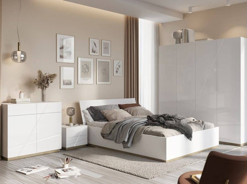 Amelia 4 Door White Gloss Wardrobe | 200cm