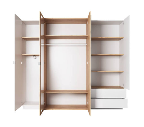 Godalming 4 Door Hinged White Wardrobe | 230cm
