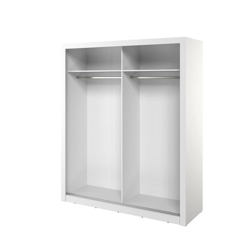 Merion 2 Door Sliding Mirrored White Wardrobe | 180cm