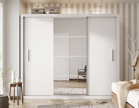 Hadley 3 Door Sliding Mirrored Wardrobe | 250cm