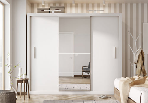 Hadley 3 Door Sliding Mirrored Wardrobe | 250cm