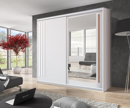 Linden 2 Door Sliding Mirrored Wardrobe | 200cm