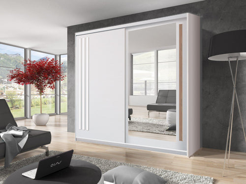 Linden 2 Door Sliding Mirrored Wardrobe | 200cm