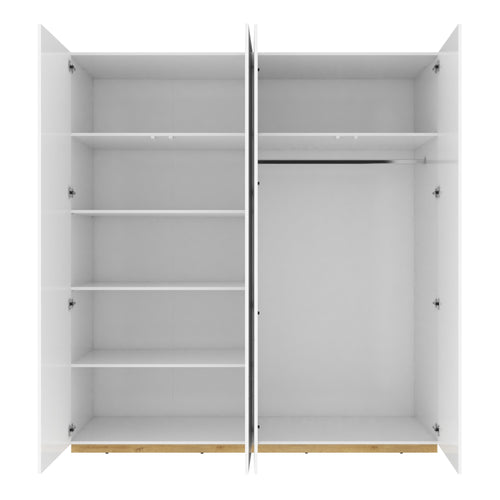 Amelia 4 Door White Gloss Wardrobe | 200cm