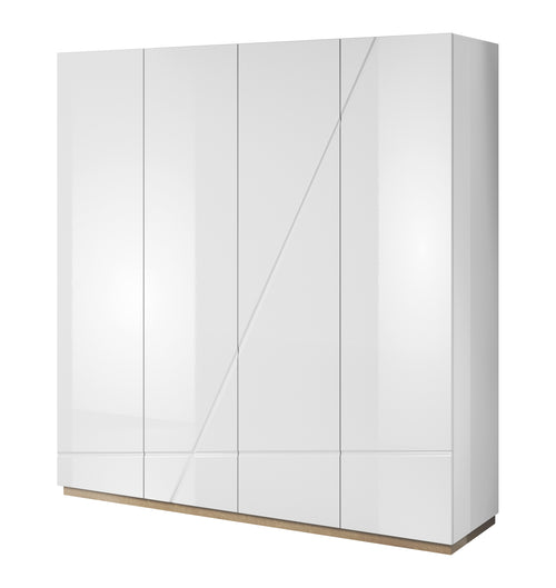 Amelia 4 Door White Gloss Wardrobe | 200cm