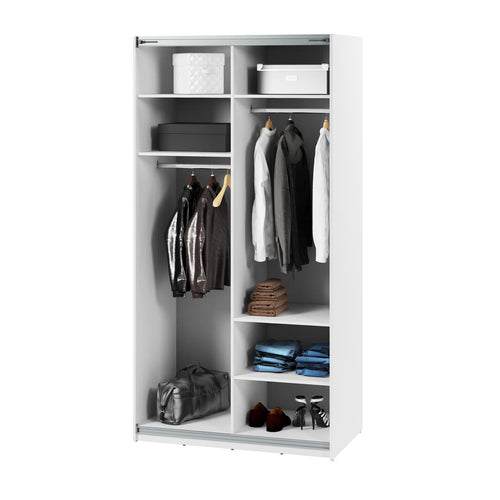 Jessica 2 Sliding Door White Wardrobe | 120cm