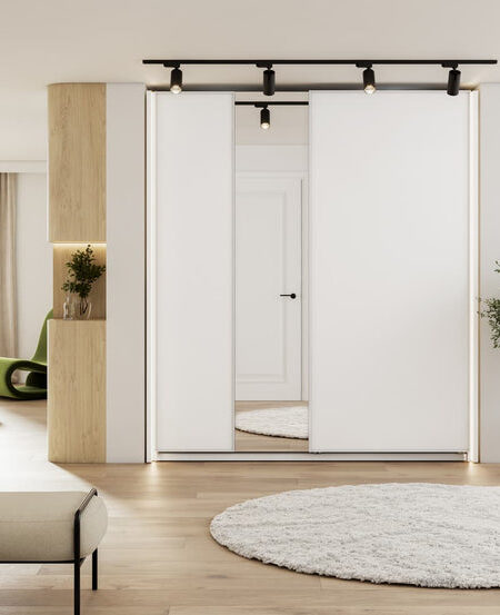 Jessica 4 Door Sliding White Wardrobe | 200cm