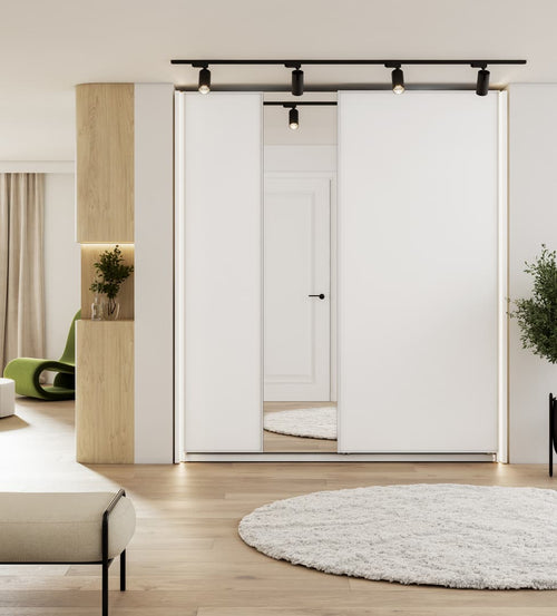 Jessica 4 Door Sliding White Wardrobe | 200cm