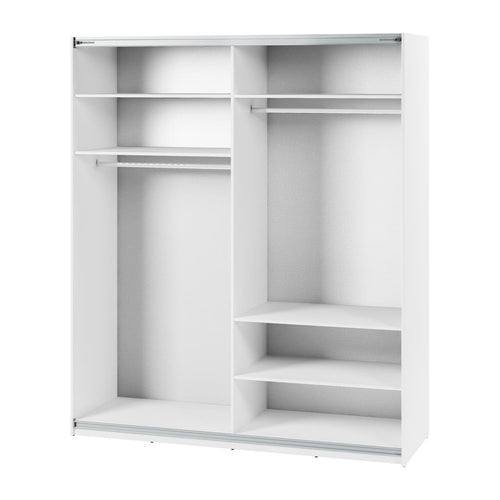 Jessica 4 Door Sliding White Wardrobe | 200cm