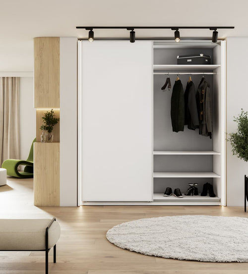 Jessica 4 Door Sliding White Wardrobe | 200cm