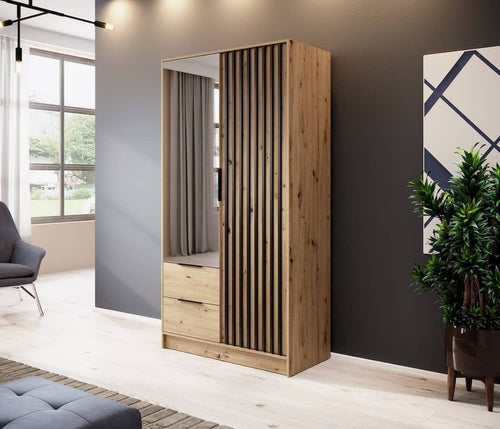 Marlowe 2 Door Hinged Mirrored Wardrobe | 105cm