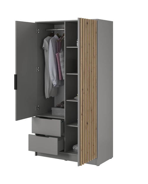 Marlowe 2 Door Hinged Mirrored Wardrobe | 105cm