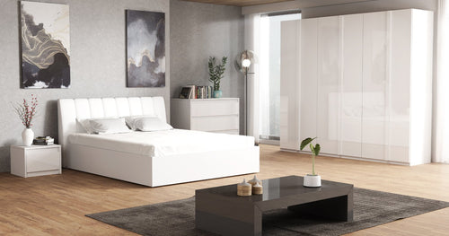 Charlotte 4 Door Hinged White Gloss Wardrobe | 182cm 3