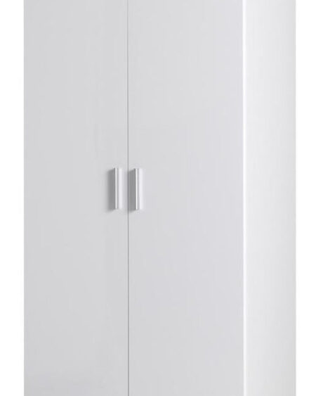 Cosima 2 Door Hinged White Gloss Wardrobe | 92cm