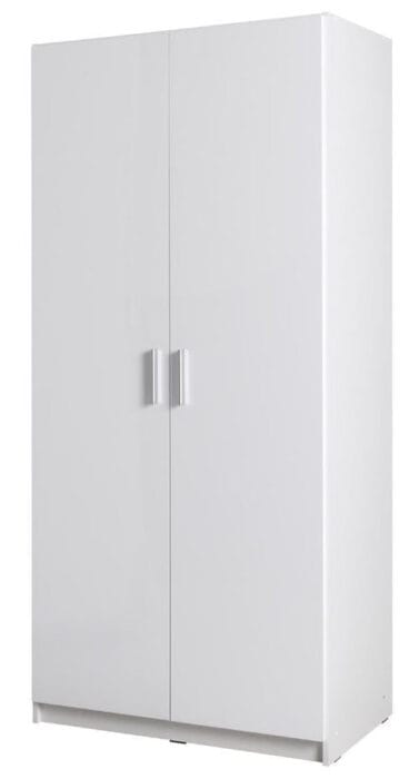 Cosima 2 Door Hinged White Gloss Wardrobe | 92cm