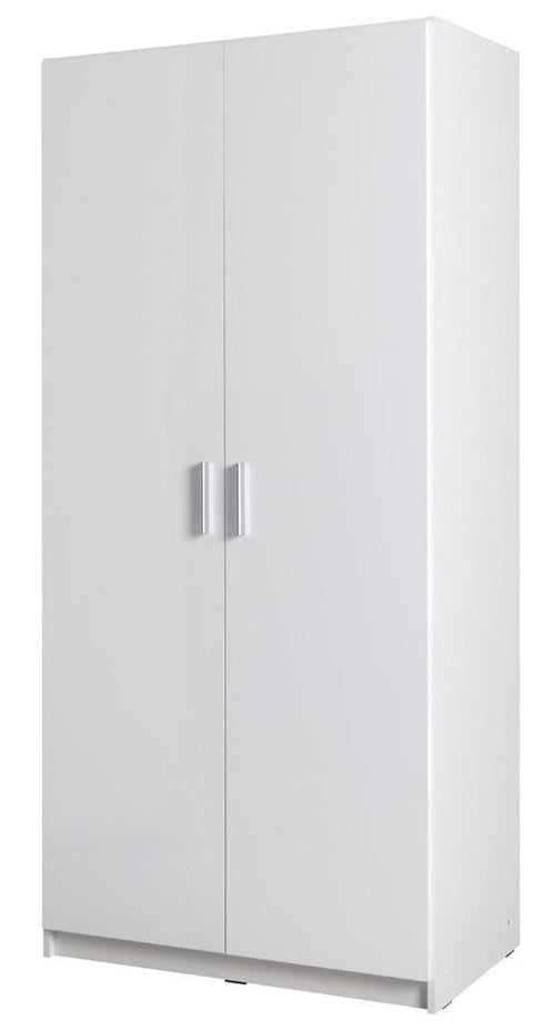 Cosima 2 Door Hinged White Gloss Wardrobe | 92cm