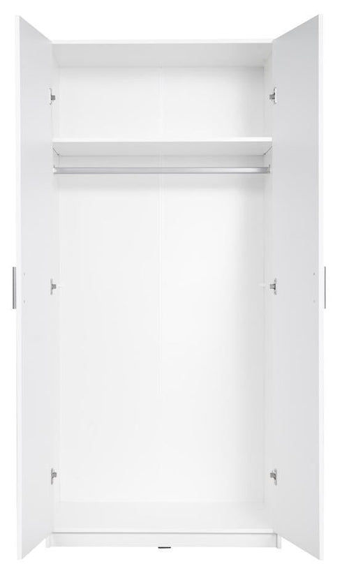 Cosima 2 Door Hinged White Gloss Wardrobe | 92cm
