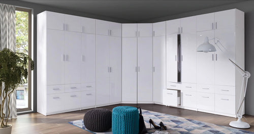 Cosima 1 Door Hinged White Gloss Wardrobe | 47cm