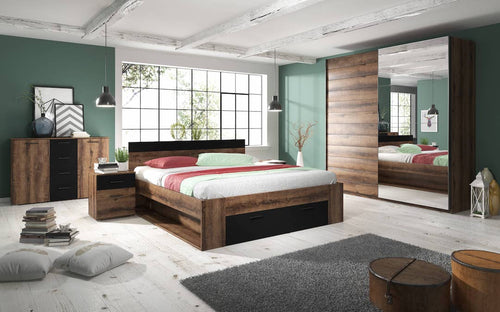 Juniper 2 Door Sliding Mirrored Oak Wardrobe