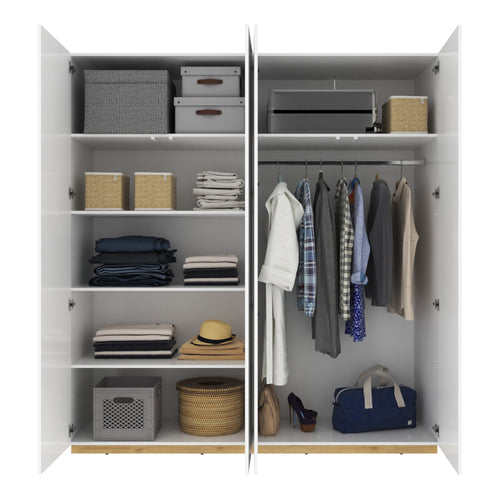 Amelia 4 Door White Gloss Wardrobe | 200cm