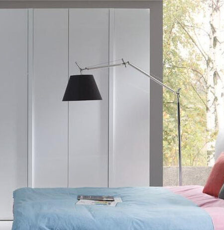 Charlotte 4 Door Hinged White Gloss Wardrobe | 182cm